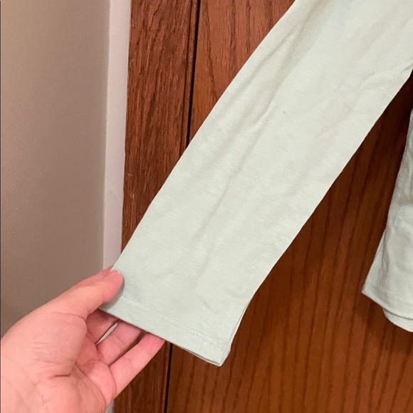 DISNEY/jumping beans NWT Sz 10 Mint Long Sleeve Tee sparkly silver Minnie Mouse - Picture 3 of 8